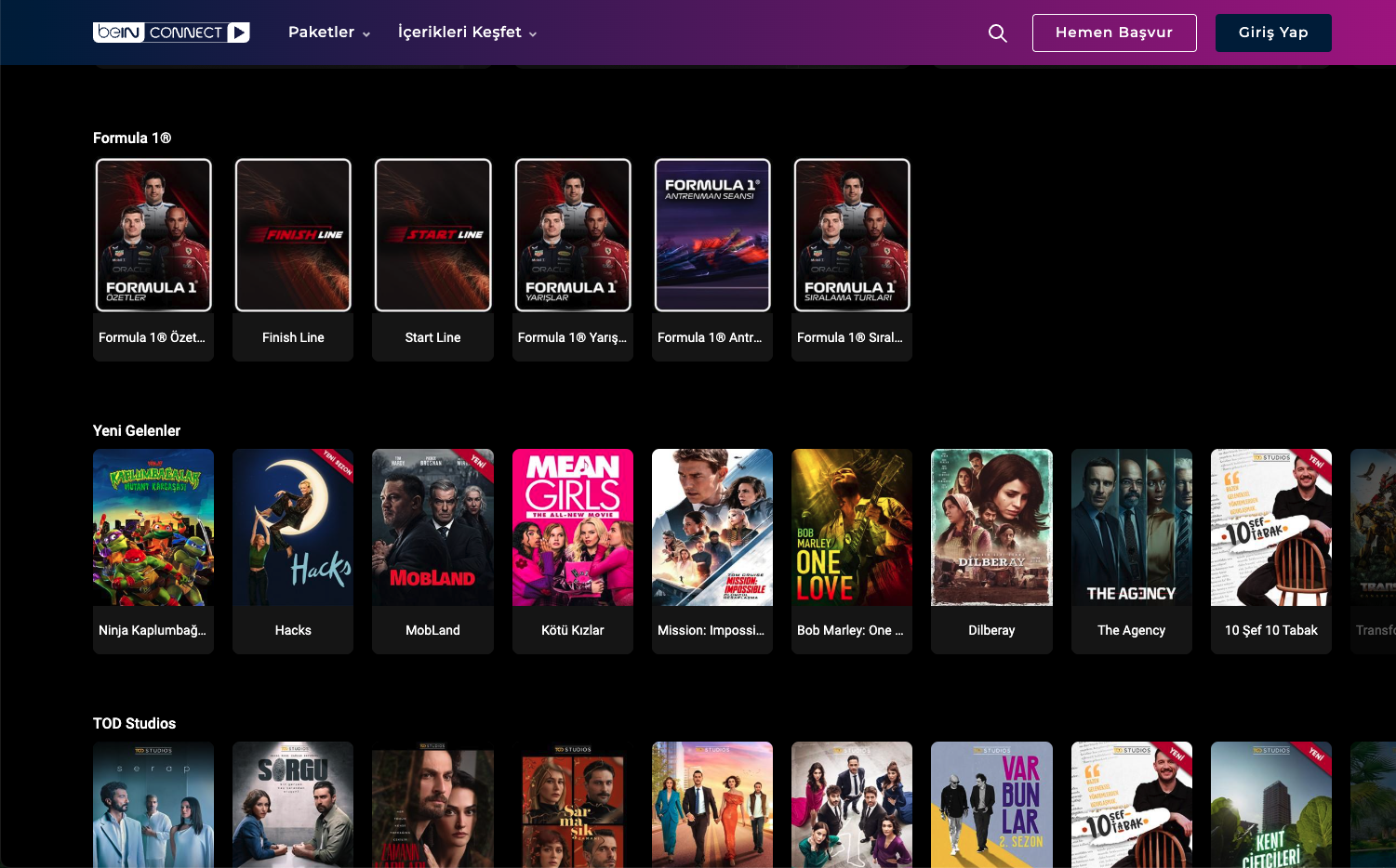 BeinConnect global mobil ve web uygulaması