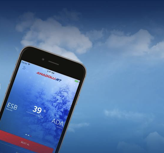 AnadoluJet mobil uygulaması